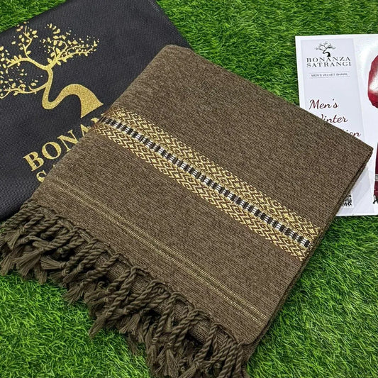 1 Pc Men's Velvet Texture Shawl