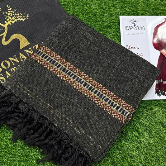 1 Pc Men's Velvet Texture Shawl